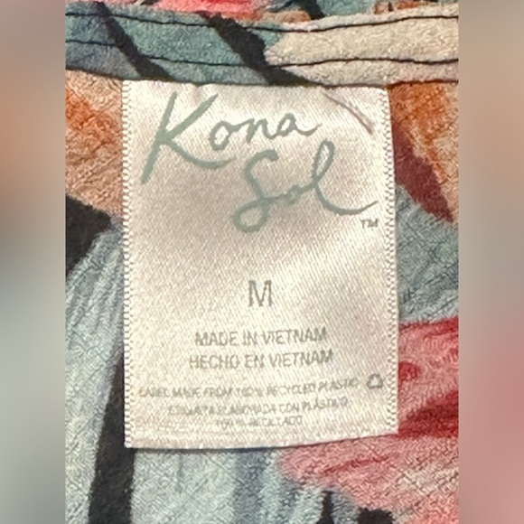 Kona Sol floral kaftan/cover up Size M - Picture 2 of 2
